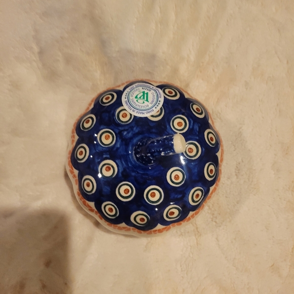 Polish Pottery Pumpkin 6 inch - Picture 1 of 4